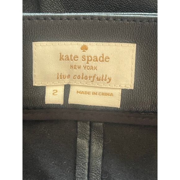 Kate Spade Estella Black Leather Pants - Picture 5 of 7